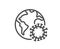 Coronavirus pandemic line icon. Covid-19 global virus sign. Vector