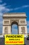 Coronavirus pandemic quarantine warning banner with Paris city background