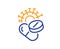 Coronavirus pills line icon. Covid-19 virus vaccine sign. Vector