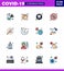 Coronavirus Precaution Tips icon for healthcare guidelines presentation 16 Flat Color Filled Line icon pack such as scientist,