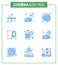 Coronavirus Precaution Tips icon for healthcare guidelines presentation 9 Blue icon pack such as ban, tissue, worldwide, paper,