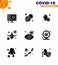 Coronavirus Precaution Tips icon for healthcare guidelines presentation 9 Solid Glyph Black icon pack such as eye, travel, rx,
