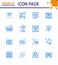 Coronavirus Prevention 25 icon Set Blue. banned travel, report, disease, medical, coronavirus