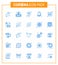 Coronavirus Prevention 25 icon Set Blue. tourist, sign, location, medicine, laboratory