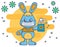 Coronavirus Prevention Kids Information Poster. Kawaii Bunny with Sanitizer and Mask. Whash Your Hands, Wear a Mask.