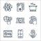 Coronavirus prevention line icons. linear set. quality vector line set such as do not touch, video conference, lockdown, do not