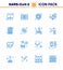 Coronavirus Prevention Set Icons. 16 Blue icon such as news, warning, protection, vacation, airplane