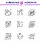 Coronavirus Prevention Set Icons. 9 Line icon such as  medicine, medical, communication, hands, transfer