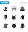 Coronavirus Prevention Set Icons. 9 Solid Glyph Black icon such as health care, recovery, infection, drip, medical