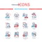 Coronavirus protective measures - colorful line design style icons