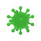 Coronavirus. Realistic 3d green virus cell. Corona virus symbol. Virus Covid 19-NCP