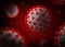 Coronavirus with red spikes. 3D illustration