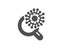 Coronavirus research icon. Search Covid-19 virus sign. Vector