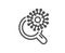 Coronavirus research line icon. Search Covid-19 virus sign. Vector