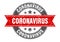 coronavirus round stamp with ribbon. label sign