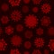 Coronavirus Seamless Pattern on Dark Background. Vector