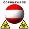 Coronavirus sign on Austria flag