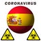 Coronavirus sign on Spain flag