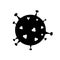 Coronavirus silhouette, black vector illustration on white background. Medical problem respiratory disease