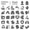 Coronavirus solid icon set, Covid-19 symbols set collection or vector sketches. 2019-ncov prevention signs set for