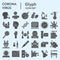 Coronavirus solid icon set. Covid19 virus signs collection or sketches, nCoV epidemic web symbols, glyph style pictogram