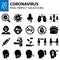 Coronavirus solid icons bundle pixel perfect