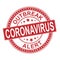 Coronavirus stamp with frame. Red vector round grunge stamp imprint with Coronavirus text. Useful for watermarks with