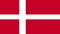 Coronavirus stamp on the national flag of Denmark