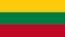 Coronavirus stamp on the national flag of Lithuania