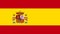 Coronavirus stamp on the national flag of Spain