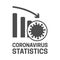 Coronavirus Statistics Icon Isolated Vector with Down Arrow