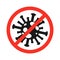 Coronavirus stop icons. Coronavirus warning sign