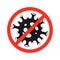 Coronavirus stop icons. Coronavirus warning sign