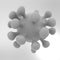 Coronavirus stylized glossy gray illustration, 3d rendered