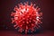 Coronavirus symbol against dark background 3d illustration Ai generative