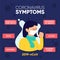 Coronavirus symtoms infographics, Covid19 for banner, flyer, poster