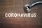 Coronavirus Text on Wood