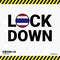 Coronavirus Thailand Lock DOwn Typography with country flag