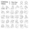 Coronavirus thin line icon set, Covid-19 symbols set collection or vector sketches. 2019-ncov signs set for computer web