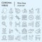 Coronavirus thin line icon set. Covid19 virus signs collection or sketches, nCoV epidemic web symbols, linear style