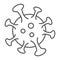 Coronavirus thin line icon, virus and microorganism, covid 19 sign, vector graphics, a linear pattern on a white