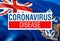Coronavirus in Tristan da Cunha flag with DISEASE text Sign, 2019-nCoV Novel Coronavirus Bacteria. 3D rendering Stop Coronavirus