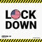 Coronavirus United States of America Lock DOwn Typography with country flag