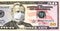 Coronavirus in USA, 50 dollars money bill with face mask. COVID-19 affects global stock market. World economy hit by corona virus