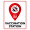 Coronavirus vaccination station sign