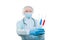 Coronavirus vaccine. Russian virologists have created a vaccine against coronavirus. Woman doctor rejoices at being saved from the