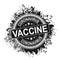 Coronavirus Vaccine Stamp Illustration. Covid-19 Virus Pandemic Design. Seal Vintage Badge Retro.