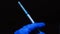 Coronavirus vaccine in a syringe,hold a pandemic medicine,doctor demonstrates treatment