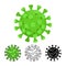 Coronavirus virion virus flat design line art silhouette icons set vector illustration