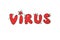 Coronavirus,Virus. Red letters header lettering doodle handwritten